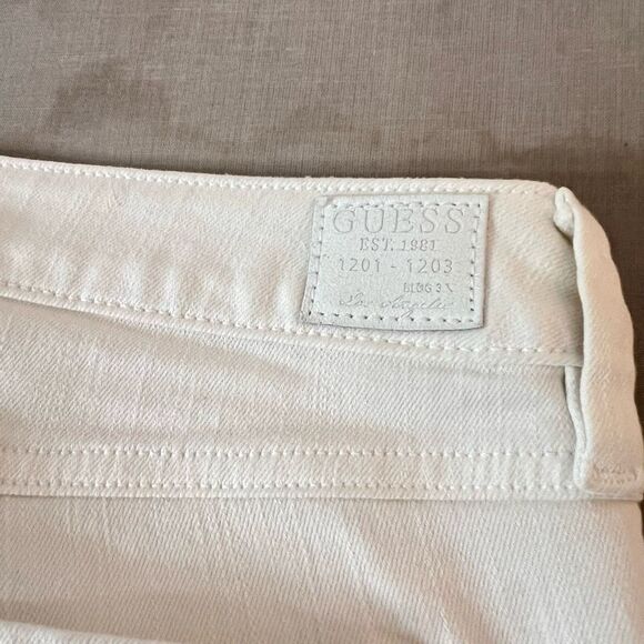 Guess Brittney White Skinny Cropped Ankle Zip Jeans Size 29 - Picture 12 of 14